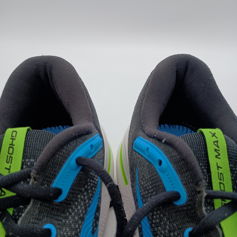 Brooks Ghost Max Mens Running Shoes Black Blue Lime Size 12 NO INSOLES - Picture 9 of 10